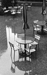 umbrella table, chairs